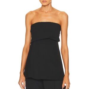 NWT Toteme Wool Crepe Band Tube Strapless A Line Top Black
